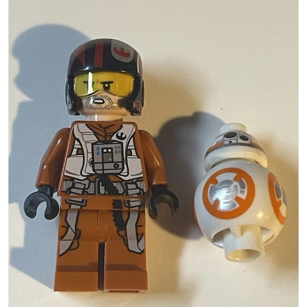LEGO Star Wars Poe Dameron Minifigure Pilot Jumpsuit And BB8 (From Set # 75102)